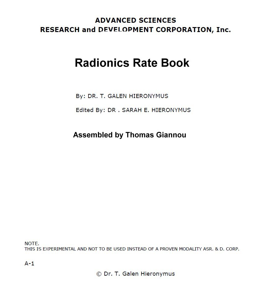 Radionics Hieronymus Rate Book (pdf)